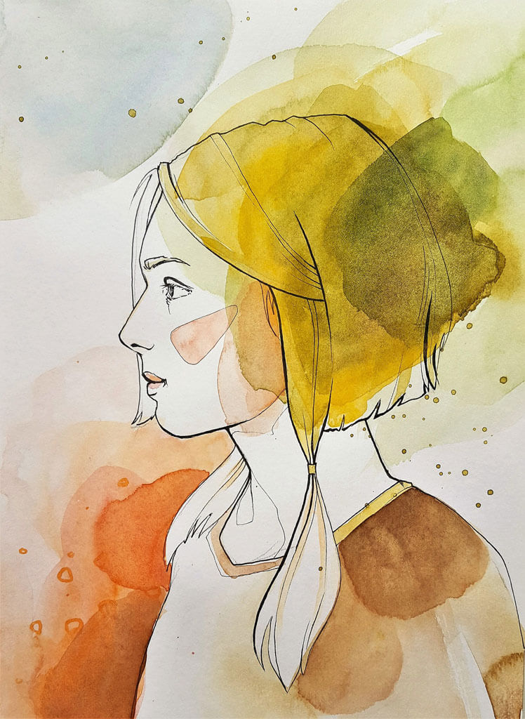 A woman in watercolours